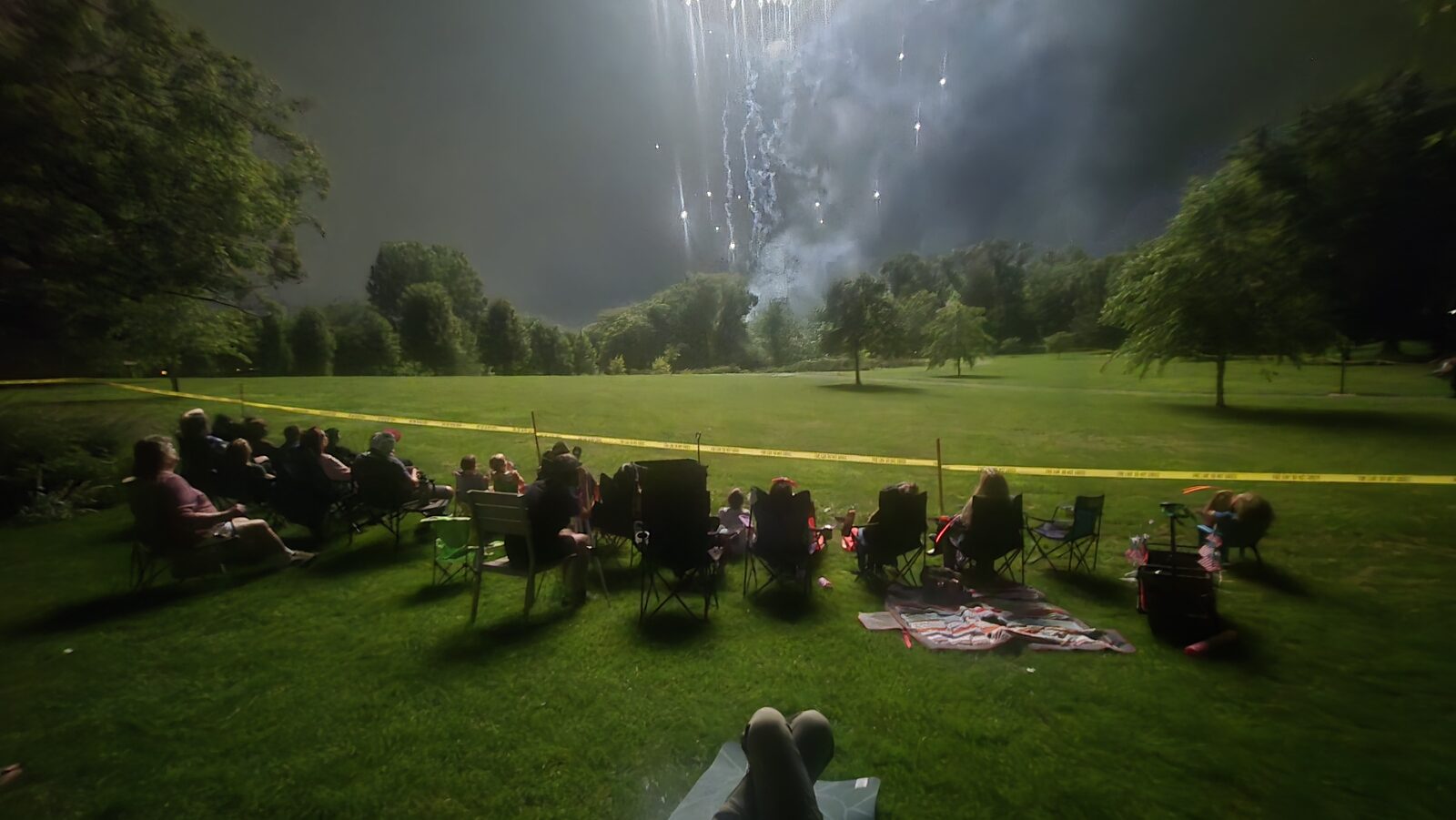 Fourth of July fireworks at the park